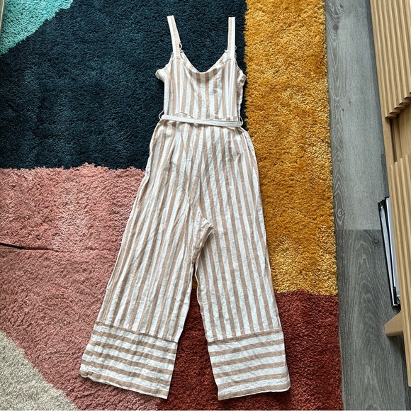 Striped Linen Jumpsuit - Picture 5 of 8